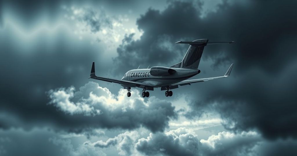 A stark representation of a charter flight against a darkening sky, symbolizing the gravity of deportations.