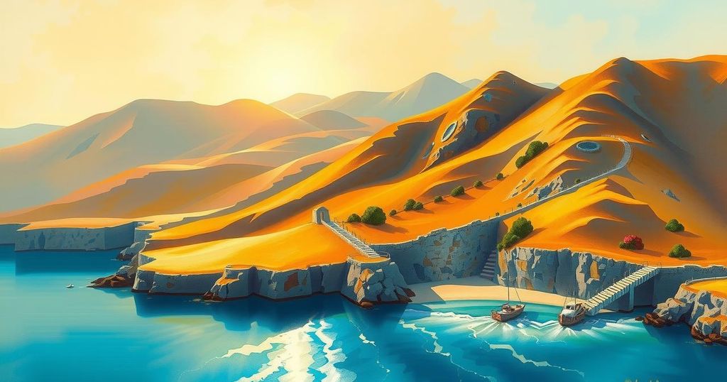 Mediterranean landscape with warm tones, evoking gratitude and resilience after unexpected changes.