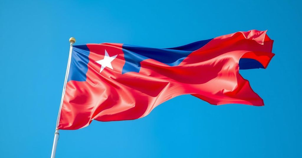 Samoan flag with vibrant colors, representing democracy and political change in Samoa.